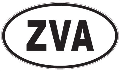 ZVA - 3 Letter Initials Oval Sticker