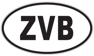 ZVB - 3 Letter Initials Oval Sticker
