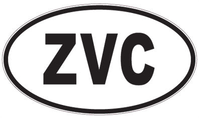 ZVC - 3 Letter Initials Oval Sticker