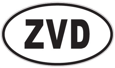 ZVD - 3 Letter Initials Oval Sticker