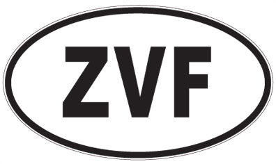 ZVF - 3 Letter Initials Oval Sticker