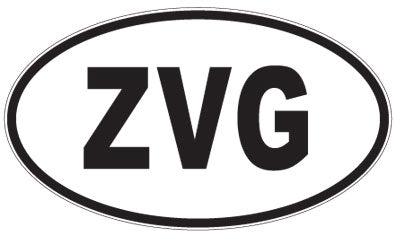 ZVG - 3 Letter Initials Oval Sticker