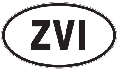 ZVI - 3 Letter Initials Oval Sticker