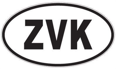 ZVK - 3 Letter Initials Oval Sticker