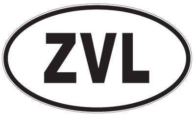 ZVL - 3 Letter Initials Oval Sticker