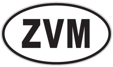 ZVM - 3 Letter Initials Oval Magnet