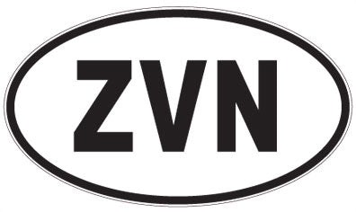 ZVN - 3 Letter Initials Oval Magnet