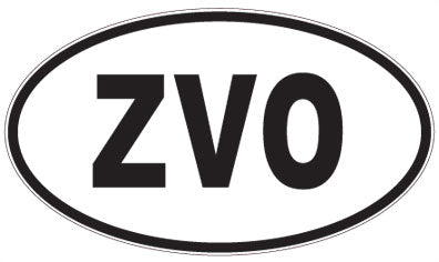 ZVO - 3 Letter Initials Oval Sticker