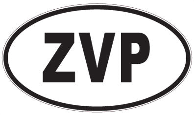 ZVP - 3 Letter Initials Oval Sticker