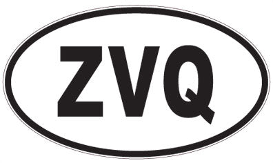 ZVQ - 3 Letter Initials Oval Sticker
