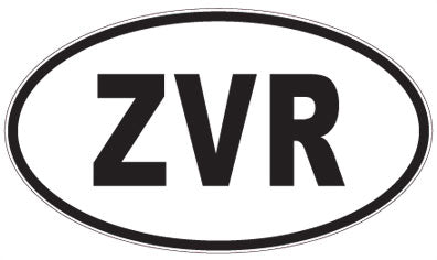 ZVR - 3 Letter Initials Oval Sticker