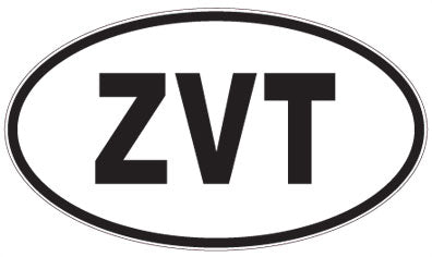 ZVT - 3 Letter Initials Oval Magnet