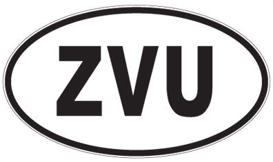 ZVU - 3 Letter Initials Oval Sticker