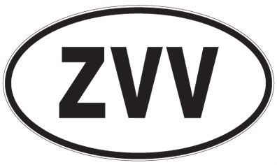 ZVV - 3 Letter Initials Oval Sticker