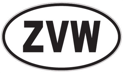 ZVW - 3 Letter Initials Oval Magnet