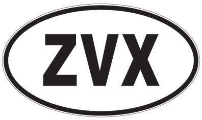ZVX - 3 Letter Initials Oval Sticker