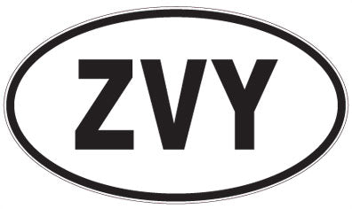 ZVY - 3 Letter Initials Oval Sticker