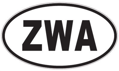 ZWA - 3 Letter Initials Oval Sticker