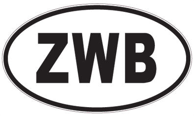 ZWB - 3 Letter Initials Oval Sticker