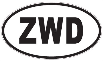 ZWD - 3 Letter Initials Oval Sticker