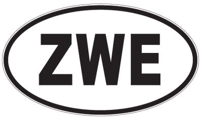 ZWE - 3 Letter Initials Oval Magnet