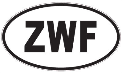 ZWF - 3 Letter Initials Oval Magnet