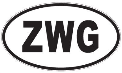 ZWG - 3 Letter Initials Oval Magnet