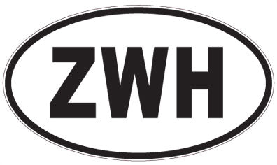 ZWH - 3 Letter Initials Oval Sticker