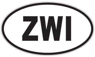 ZWI - 3 Letter Initials Oval Magnet