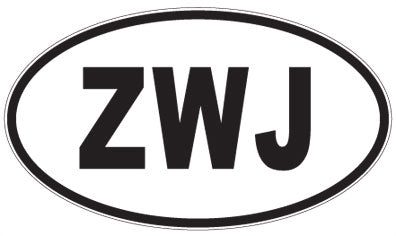 ZWJ - 3 Letter Initials Oval Sticker