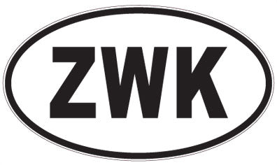 ZWK - 3 Letter Initials Oval Magnet