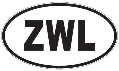 ZWL - 3 Letter Initials Oval Magnet