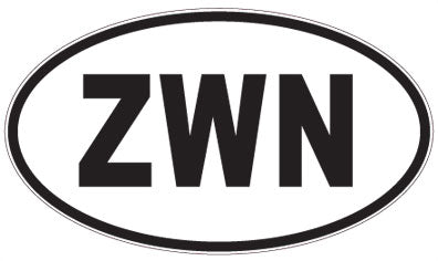 ZWN - 3 Letter Initials Oval Magnet