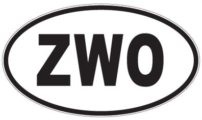 ZWO - 3 Letter Initials Oval Sticker