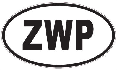 ZWP - 3 Letter Initials Oval Sticker