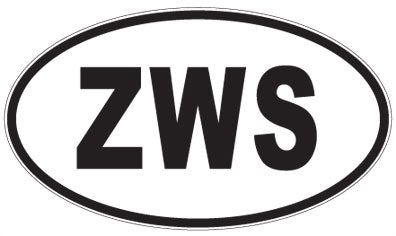 ZWS - 3 Letter Initials Oval Sticker