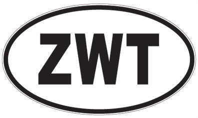 ZWT - 3 Letter Initials Oval Sticker