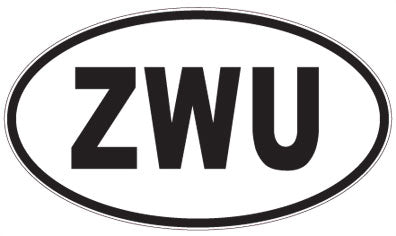 ZWU - 3 Letter Initials Oval Magnet