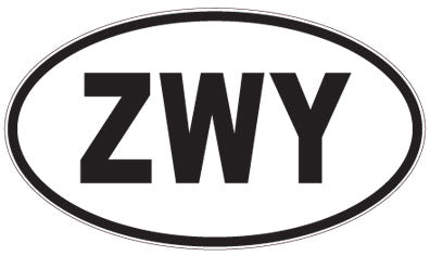 ZWY - 3 Letter Initials Oval Sticker