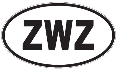 ZWZ - 3 Letter Initials Oval Magnet