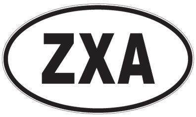 ZXA - 3 Letter Initials Oval Magnet