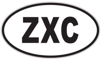 ZXC - 3 Letter Initials Oval Sticker