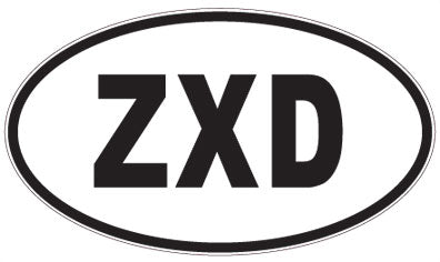 ZXD - 3 Letter Initials Oval Sticker