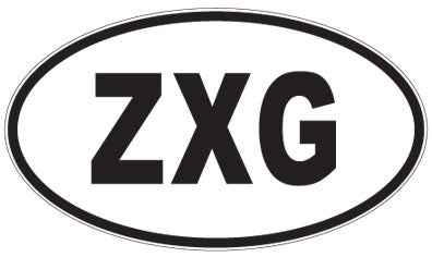 ZXG - 3 Letter Initials Oval Sticker