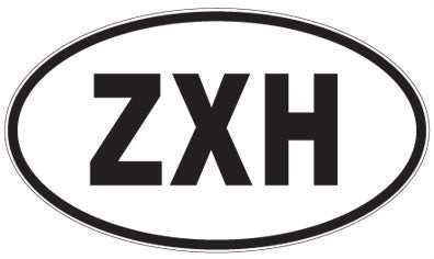 ZXH - 3 Letter Initials Oval Sticker