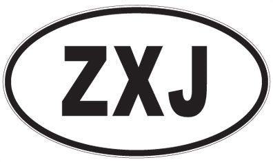ZXJ - 3 Letter Initials Oval Sticker