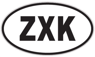 ZXK - 3 Letter Initials Oval Sticker