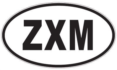 ZXM - 3 Letter Initials Oval Sticker