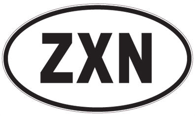 ZXN - 3 Letter Initials Oval Sticker