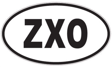 ZXO - 3 Letter Initials Oval Sticker